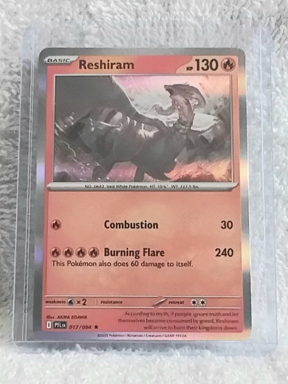 Mint 2025 Pokemon Reshiram Rare ☆ Holo Card 017/094!!